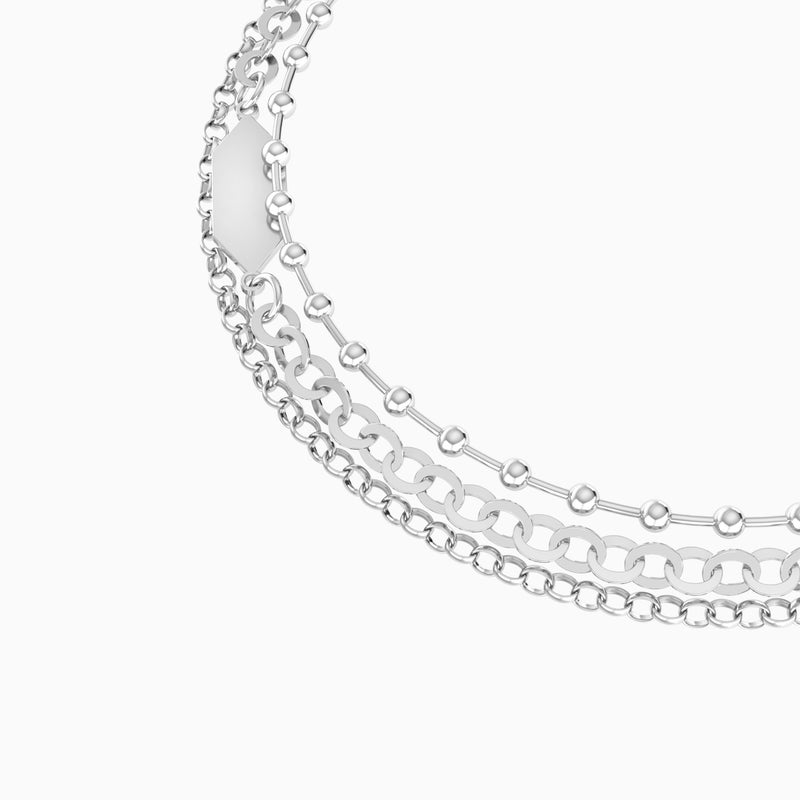 Waves by L'azurde Fine Chains Bracelet In Silver - Image 3